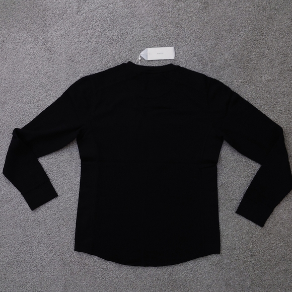 Vince Slim Fit Waffle Knit Long Sleeve T-Shirt Black - Picture 11 of 16